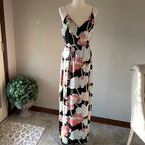 Cupcakes and Cashmere floral wrap belted tank dress long size XL EURO 46-48 NWT